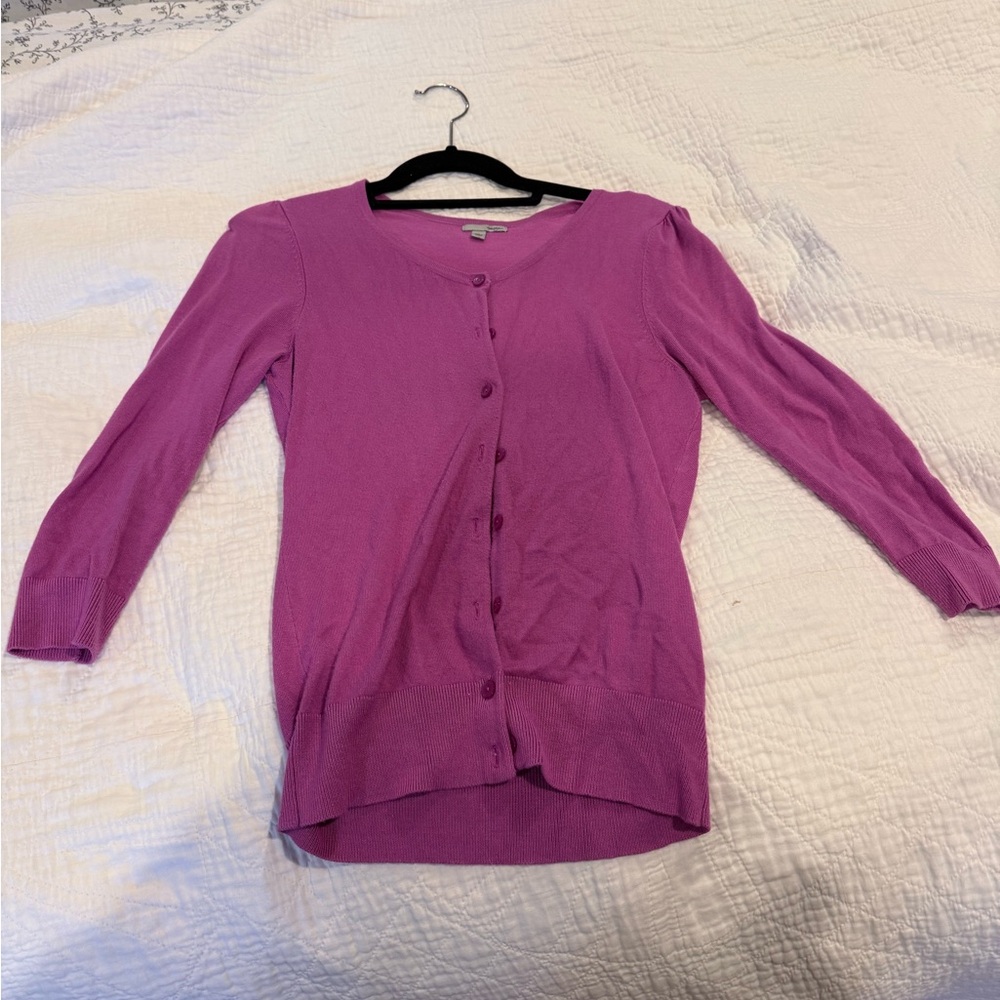 Halogen pink fuchsia Button-Up Cardigan soft sweater women’s size small